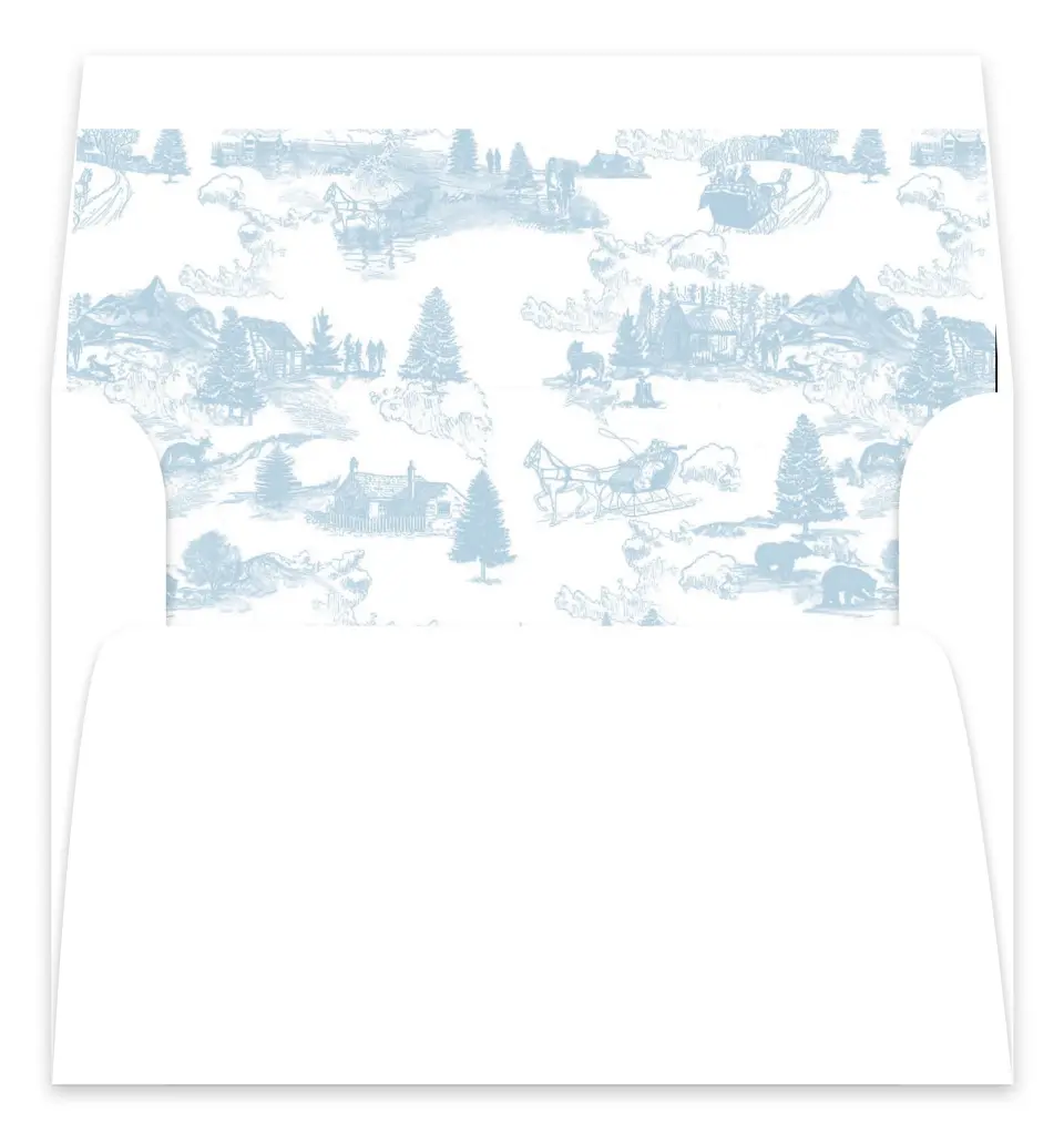 This is a Envelope Liners for 5 x 7 Card Envelope Liners for 5 x 7 Christmas Card called Vintage Scene printed in full color