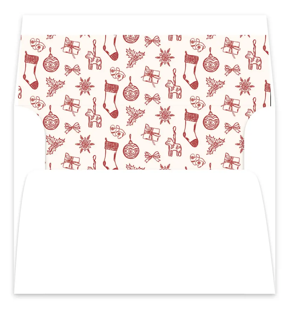 This is a Envelope Liners for 5 x 7 Card Envelope Liners for 5 x 7 Christmas Card called Classic Noel printed in full color