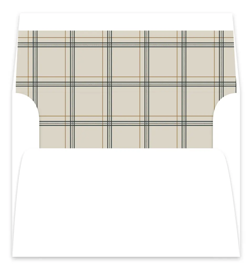 This is a Envelope Liners for 5 x 7 Card Envelope Liners for 5 x 7 Christmas Card called Vintage Plaid printed in full color