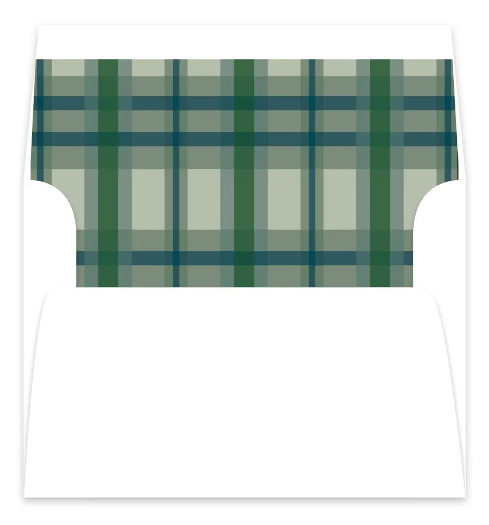 This is a Envelope Liners for 5 x 7 Card Envelope Liners for 5 x 7 Christmas Card called Winter Plaid printed in full color