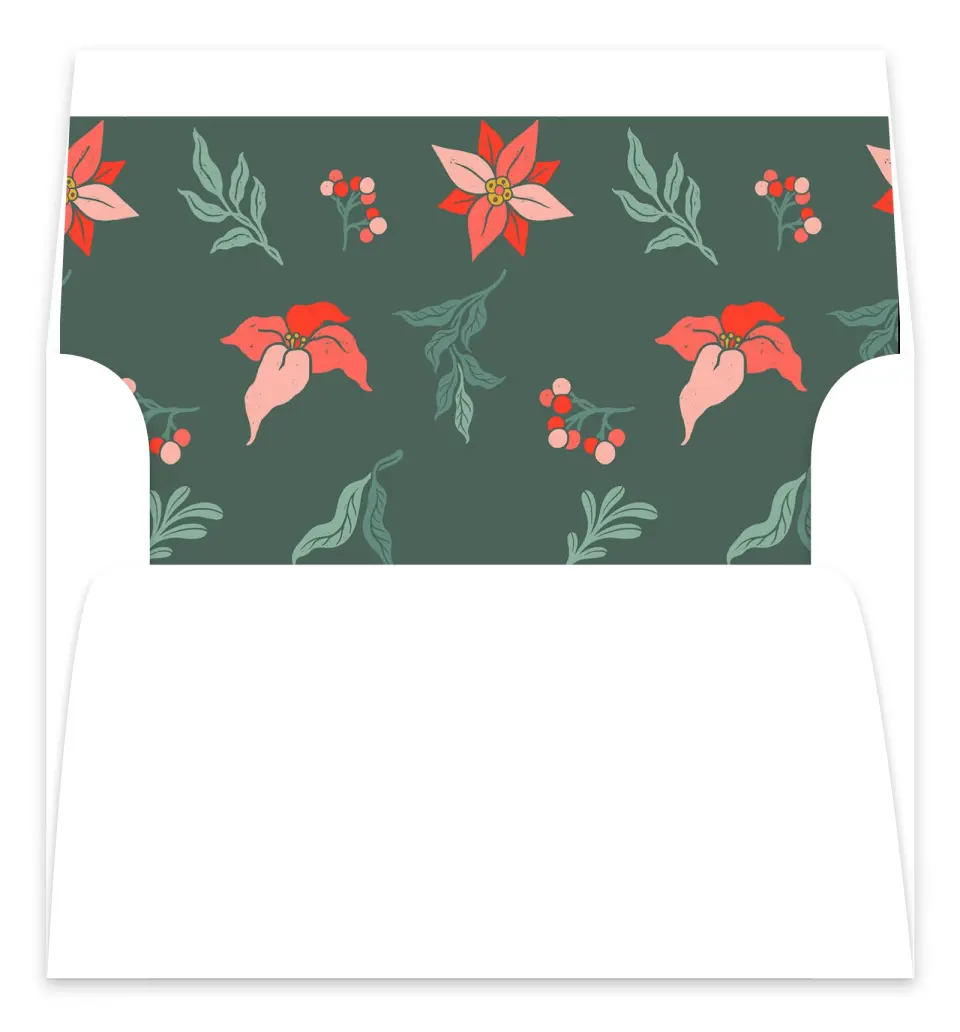 This is a Envelope Liners for 5 x 7 Card Envelope Liners for 5 x 7 Christmas Card called Holiday Hearth printed in full color