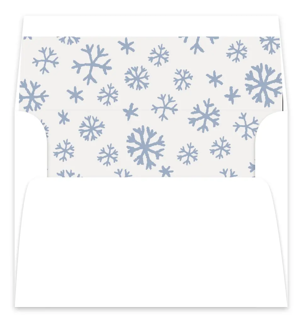 This is a Envelope Liners for 5 x 7 Card Envelope Liners for 5 x 7 Christmas Card called Glistening Snow printed in full color
