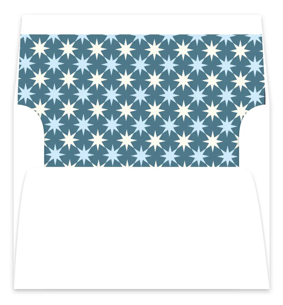 This is a Envelope Liners for 5 x 7 Card Envelope Liners for 5 x 7 Christmas Card called Winter Star printed in full color