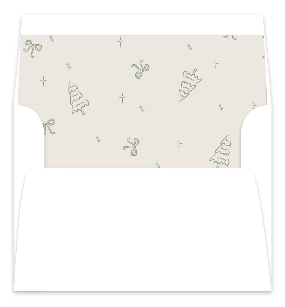 This is a Envelope Liners for 5 x 7 Card Envelope Liners for 5 x 7 Christmas Card called Ribbon Ties printed in full color