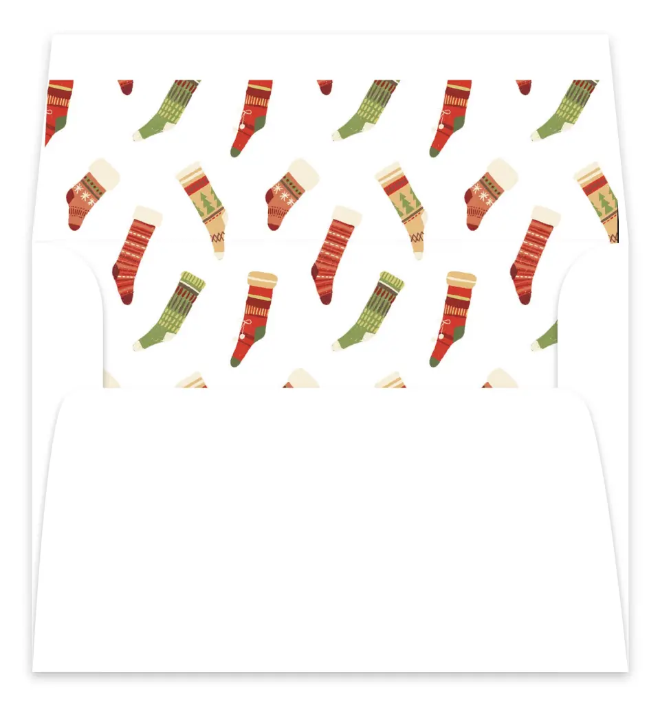 This is a Envelope Liners for 5 x 7 Card Envelope Liners for 5 x 7 Christmas Card called Cozy Fireside printed in full color
