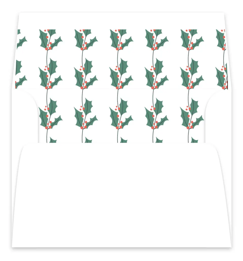 This is a Envelope Liners for 5 x 7 Card Envelope Liners for 5 x 7 Christmas Card called Holly Green printed in full color