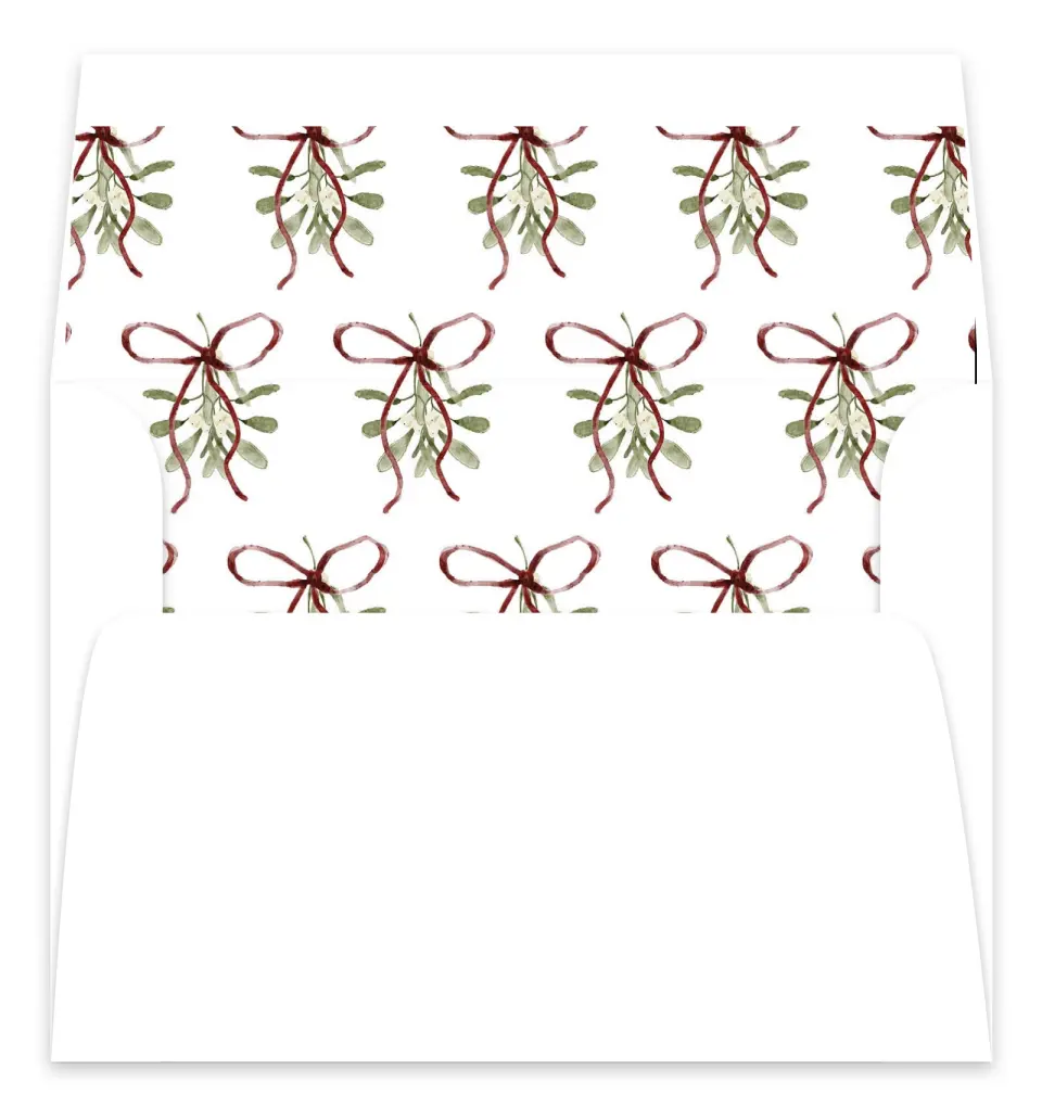This is a Envelope Liners for 5 x 7 Card Envelope Liners for 5 x 7 Christmas Card called Mistletoe Moments printed in full color