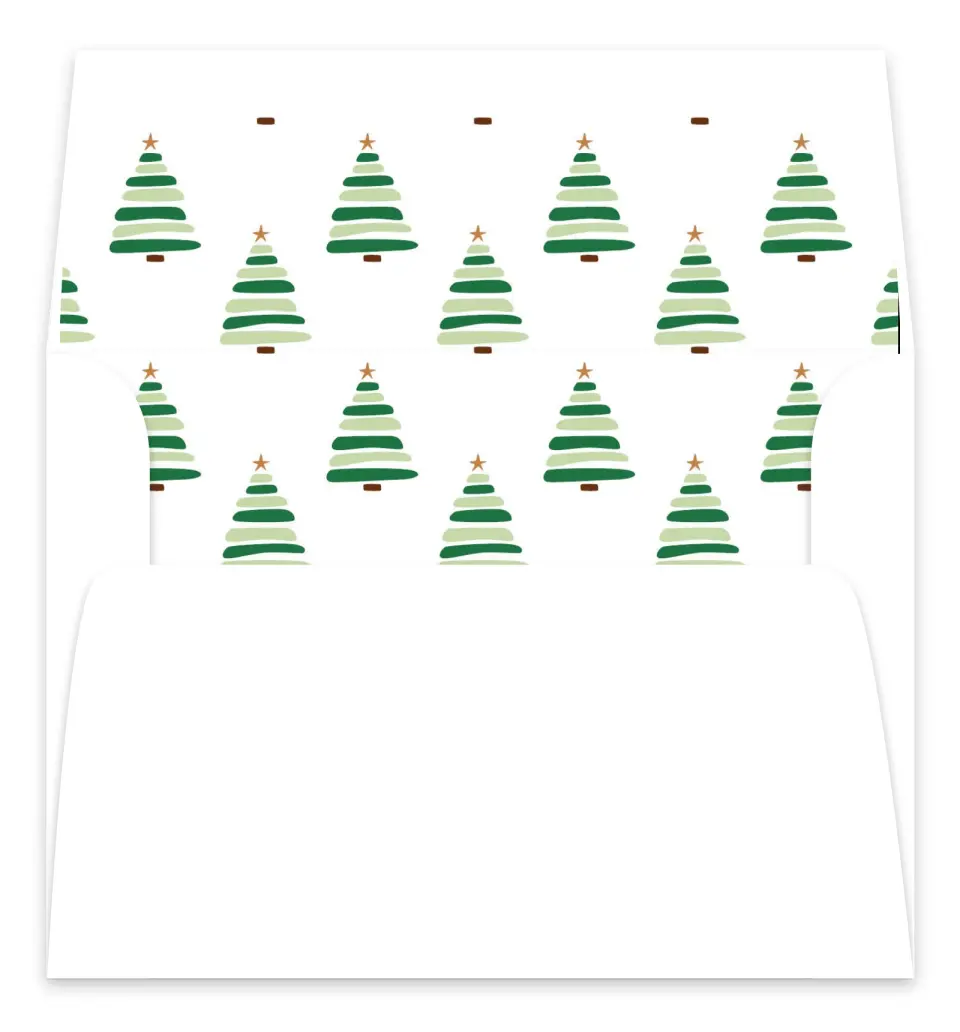 This is a Envelope Liners for 5 x 7 Card Envelope Liners for 5 x 7 Christmas Card called Artsy Trees printed in full color