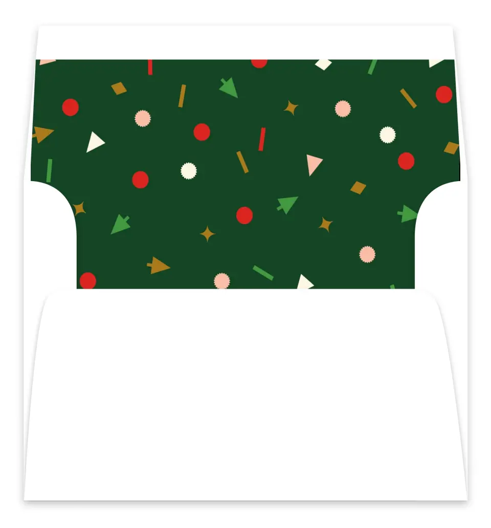 This is a Envelope Liners for 5 x 7 Card Envelope Liners for 5 x 7 Christmas Card called Gifted Cheer printed in full color