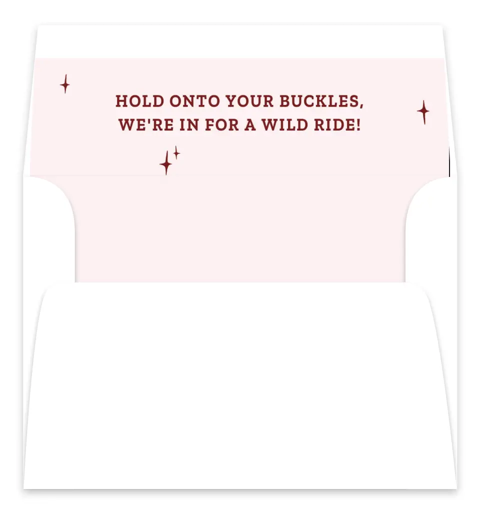 This is a Envelope Liners for 5 x 7 Card Bachelorette Party Accessorie called Wild Wild Wife printed in full color
