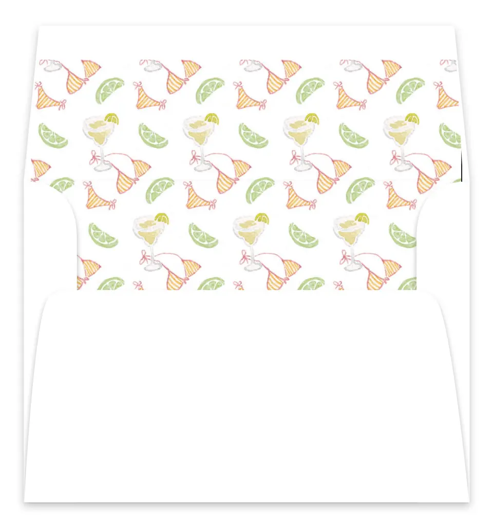 This is a Envelope Liners for 5 x 7 Card Bachelorette Party Accessorie called Bride's Last Fiesta printed in full color