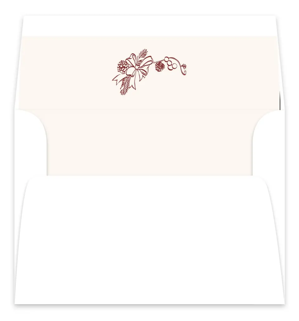 This is a Envelope Liners for 5 x 7 Card Envelope Liners for 5 x 7 Christmas Card called Wreath Tidings printed in full color
