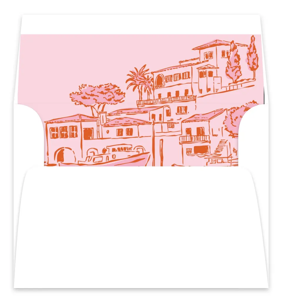 This is a Envelope Liners for 5 x 7 Card Bachelorette Party Accessorie called Tropic Like It's Hot printed in full color