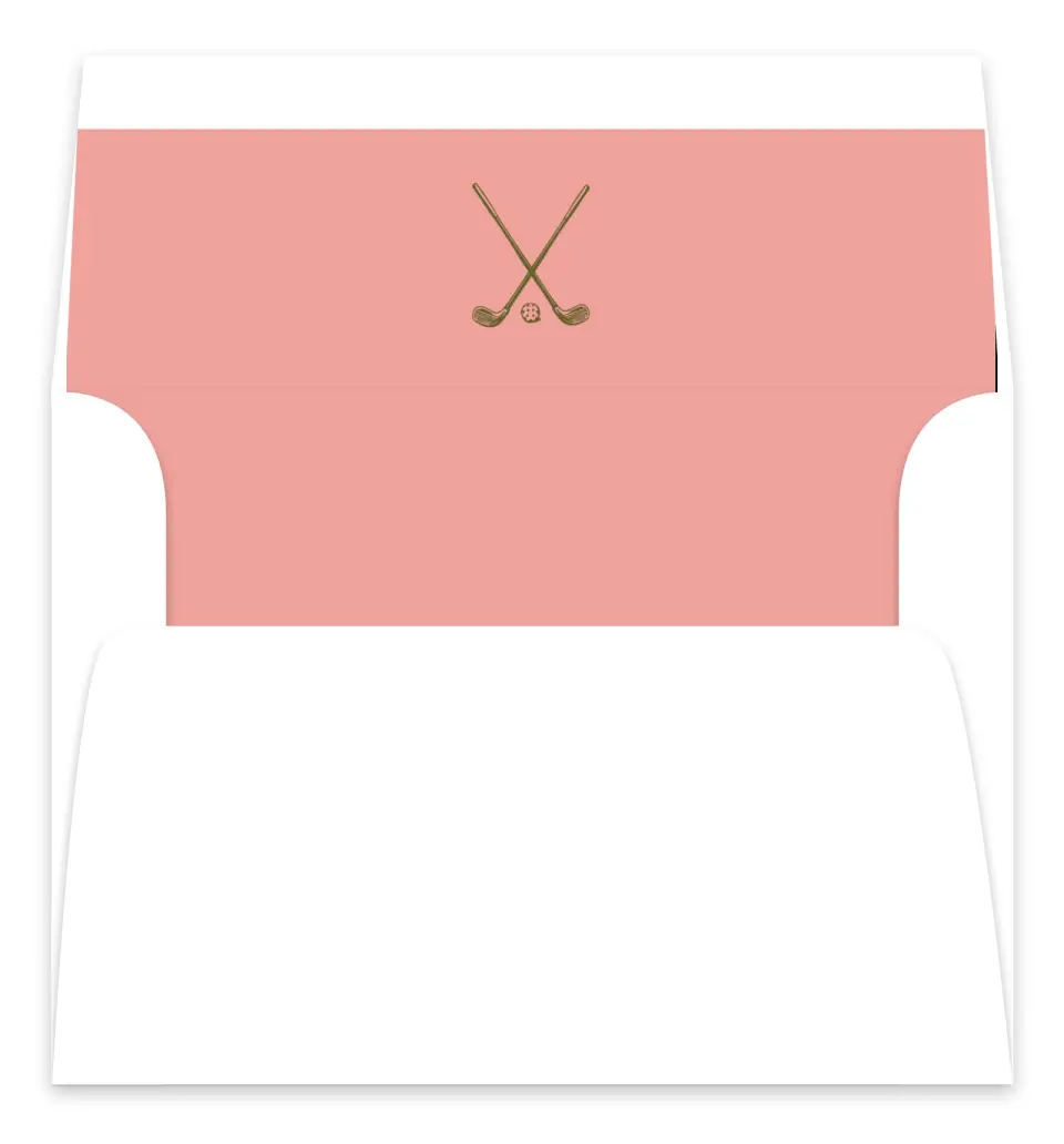 This is a Envelope Liners for 5 x 7 Card Bachelorette Party Accessorie called Last Swing printed in full color