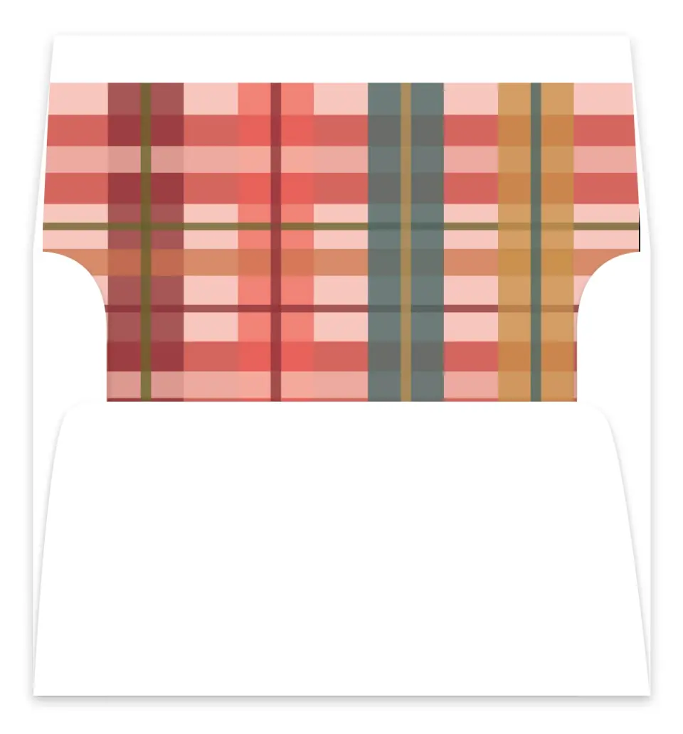 This is a  7.125" x 7" Envelope Liners (ELC) called Plaid Praise printed in full color