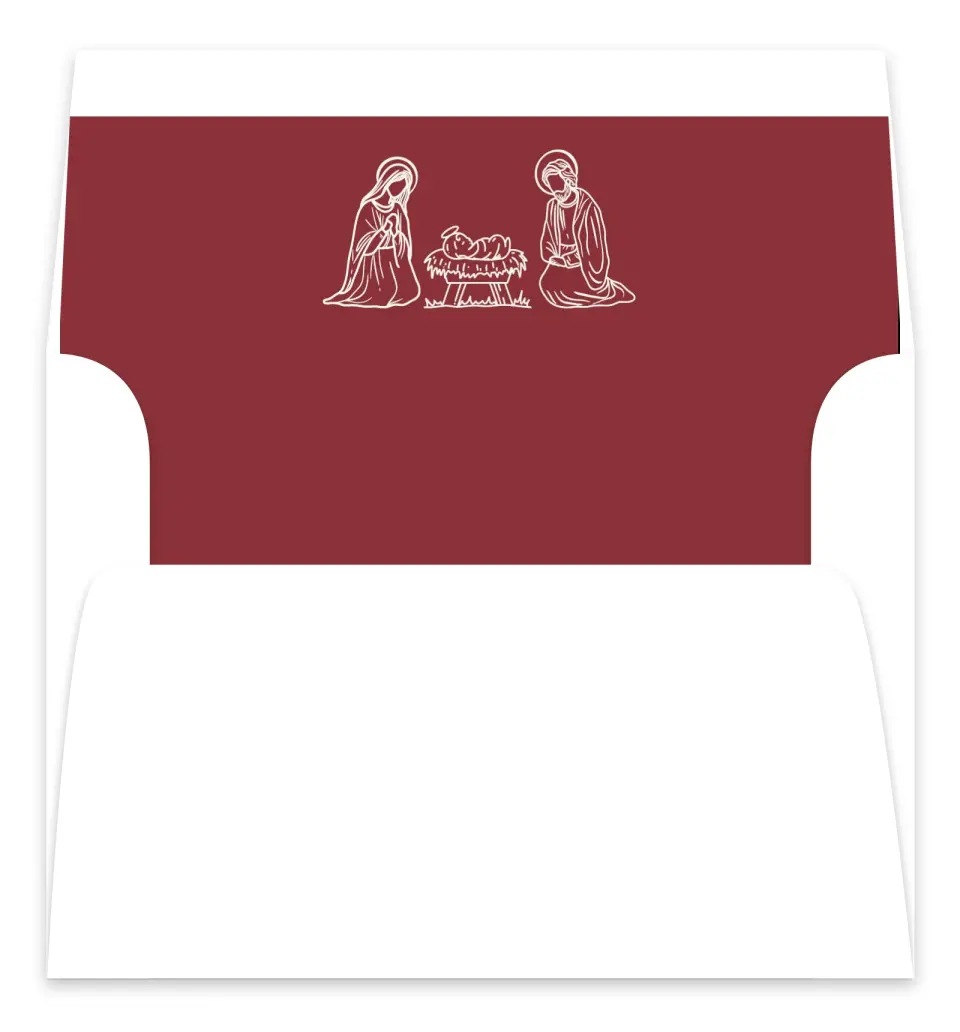 This is a Envelope Liners for 5 x 7 Card Envelope Liners for 5 x 7 Christmas Card called Let Every Heart printed in full color