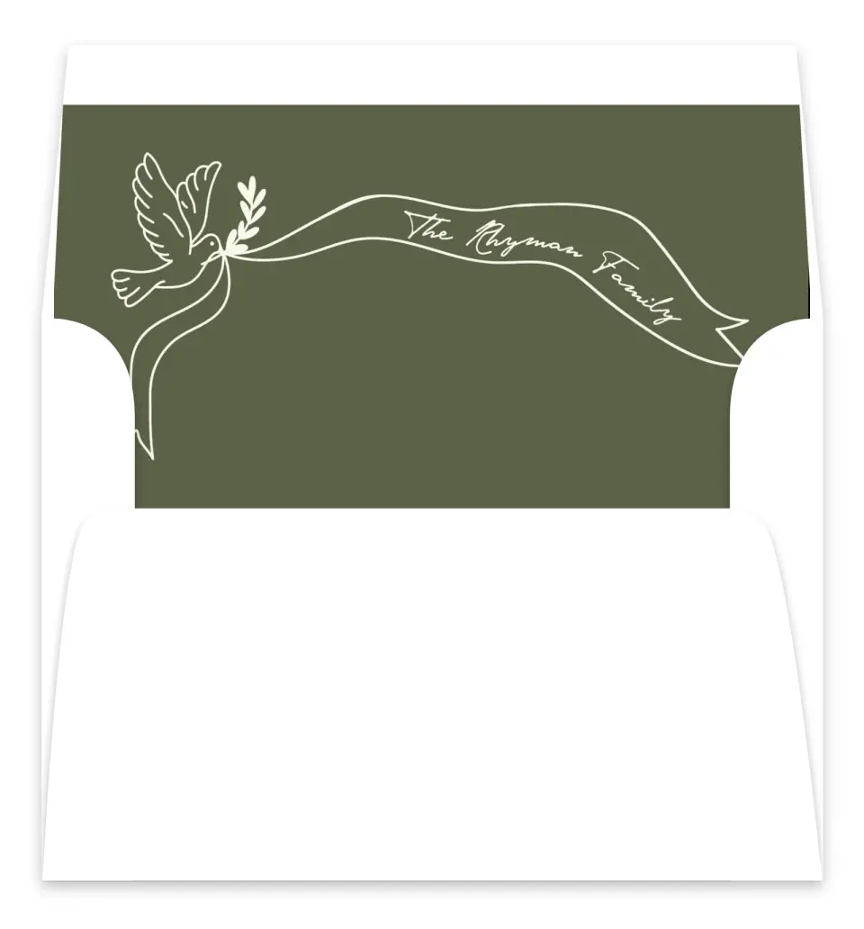 This is a Envelope Liners for 5 x 7 Card Envelope Liners for 5 x 7 Christmas Card called Peace Be Still printed in full color