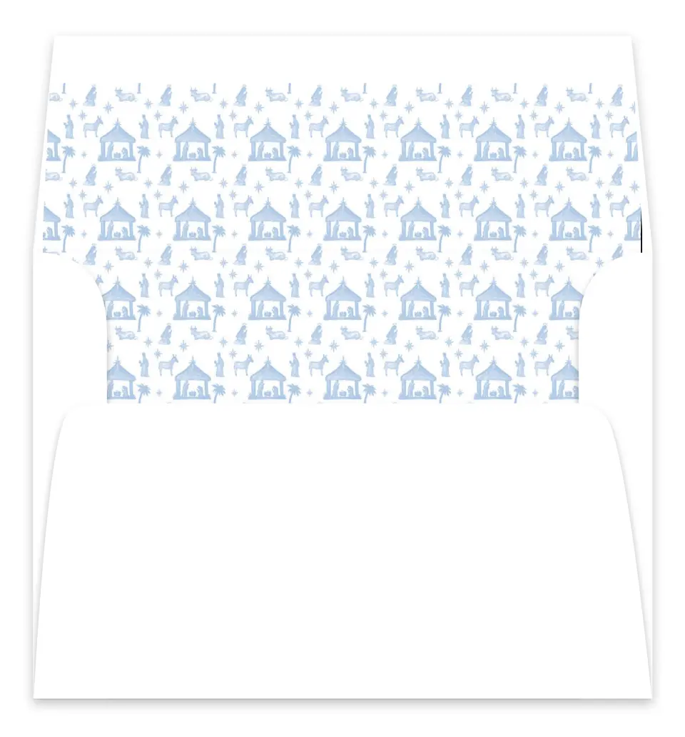 This is a Envelope Liners for 5 x 7 Card Envelope Liners for 5 x 7 Christmas Card called Let Us Adore Him printed in full color