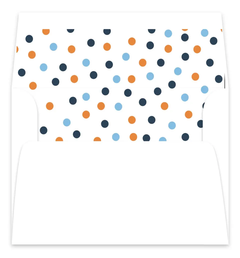 This is a  7.125" x 7" Envelope Liners (ELC) called Polka Dot Grad printed in full color