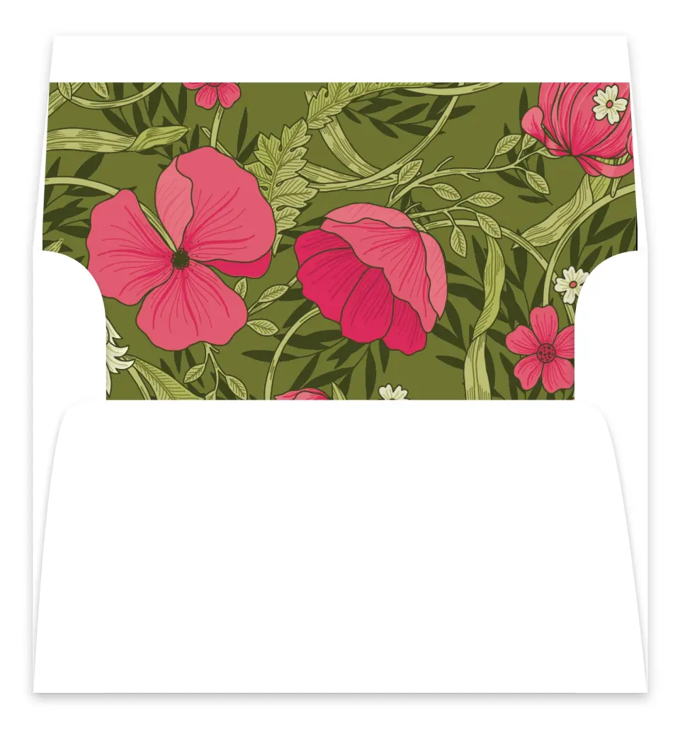 This is a  7.125" x 7" Envelope Liners (ELC) called Nouveau Romance printed in full color
