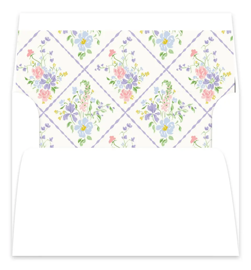 This is a  7.125" x 7" Envelope Liners (ELC) called Gentle Garden printed in full color