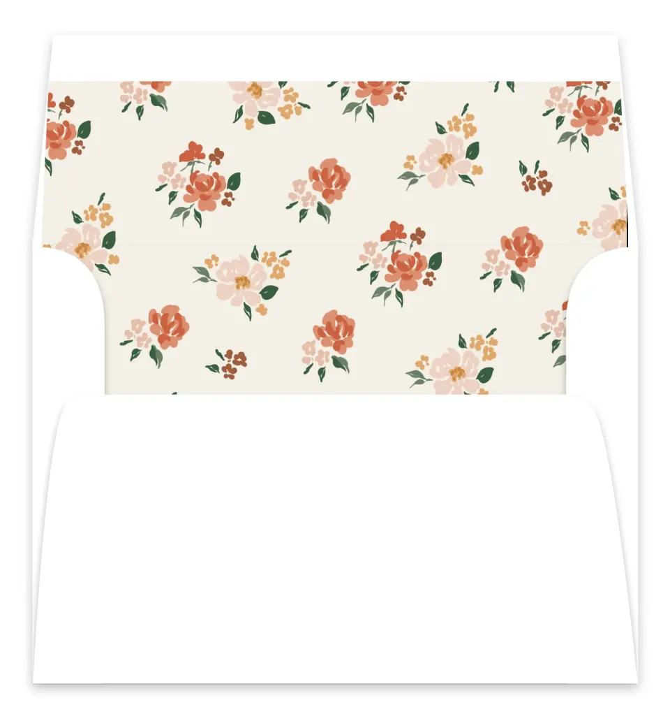 This is a  7.125" x 7" Envelope Liners (ELC) called Plush Petals printed in full color
