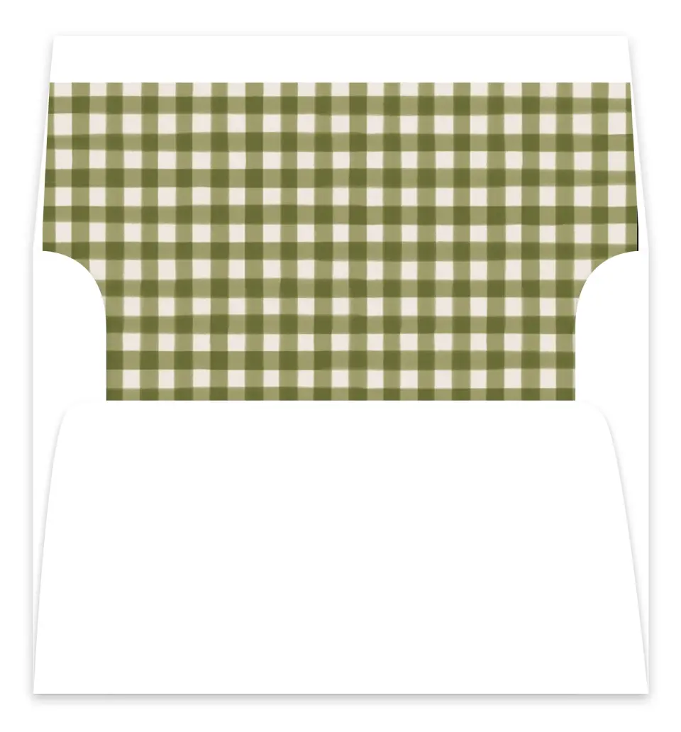 This is a Envelope Liners for 5 x 7 Card Envelope Liners for 5 x 7 Christmas Card called Darling Gingham printed in full color
