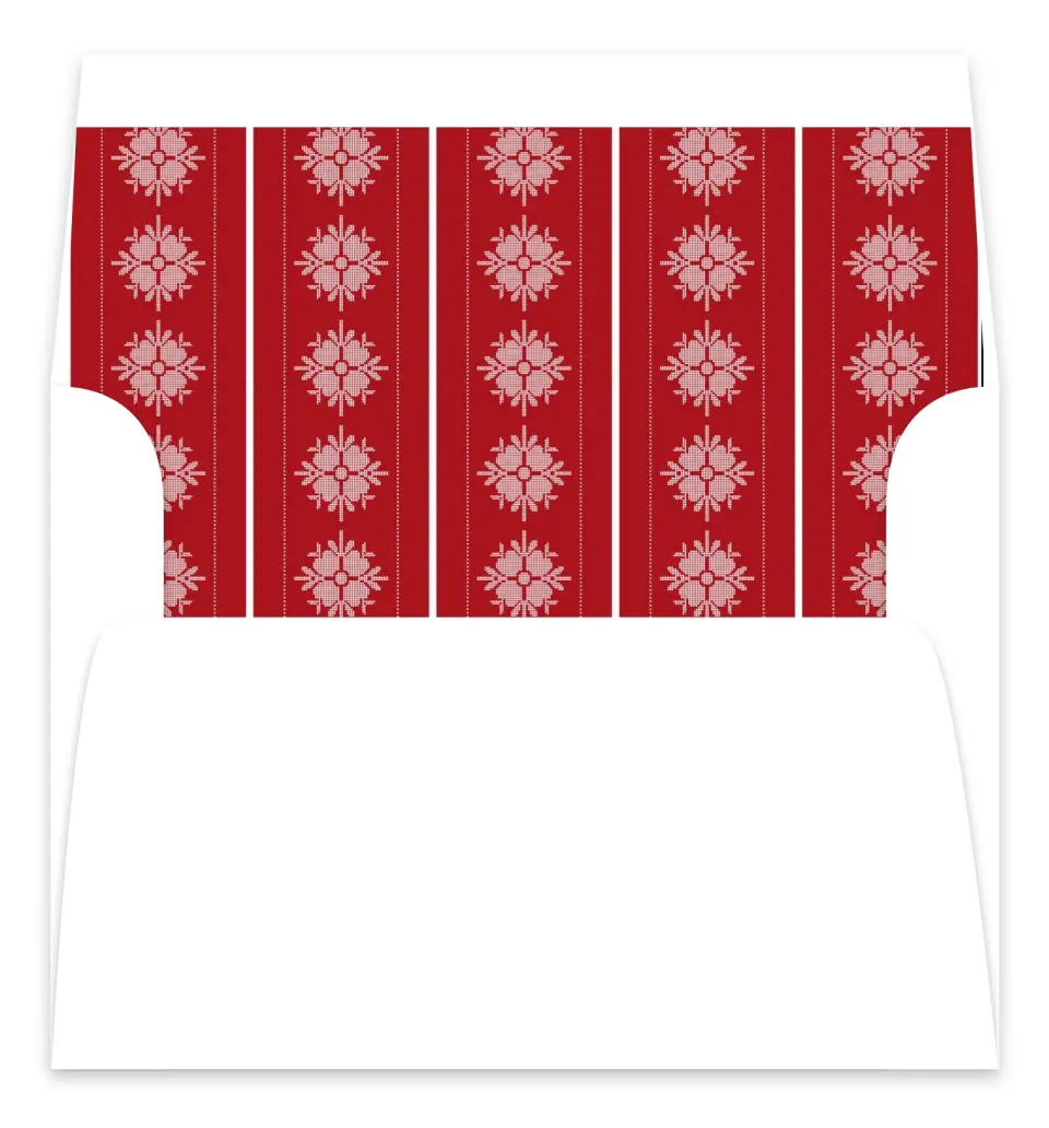 This is a Envelope Liners for 5 x 7 Card Envelope Liners for 5 x 7 Christmas Card called Nordic Knit printed in full color