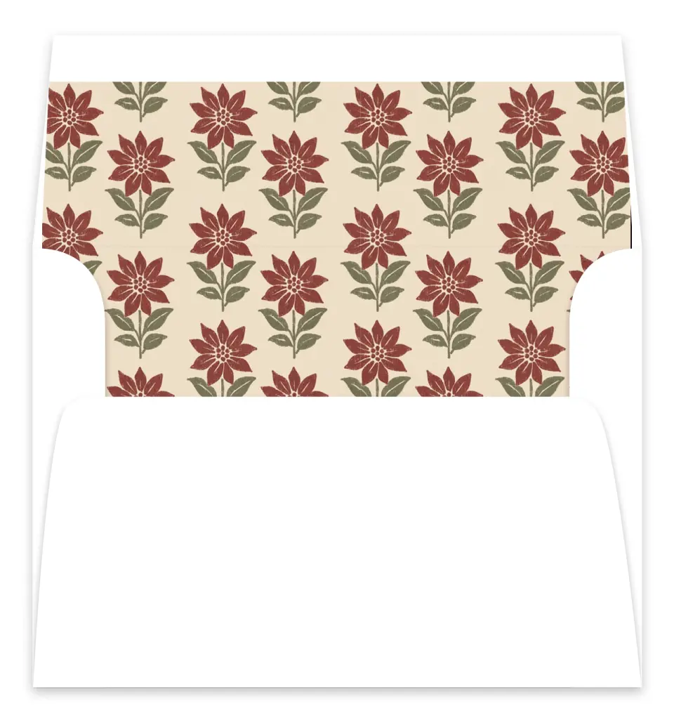 This is a Envelope Liners for 5 x 7 Card Envelope Liners for 5 x 7 Christmas Card called Paper Petals printed in full color