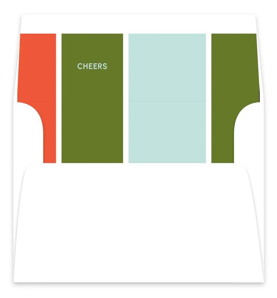 This is a Envelope Liners for 5 x 7 Card Envelope Liners for 5 x 7 Christmas Card called Festive Color Block printed in full color