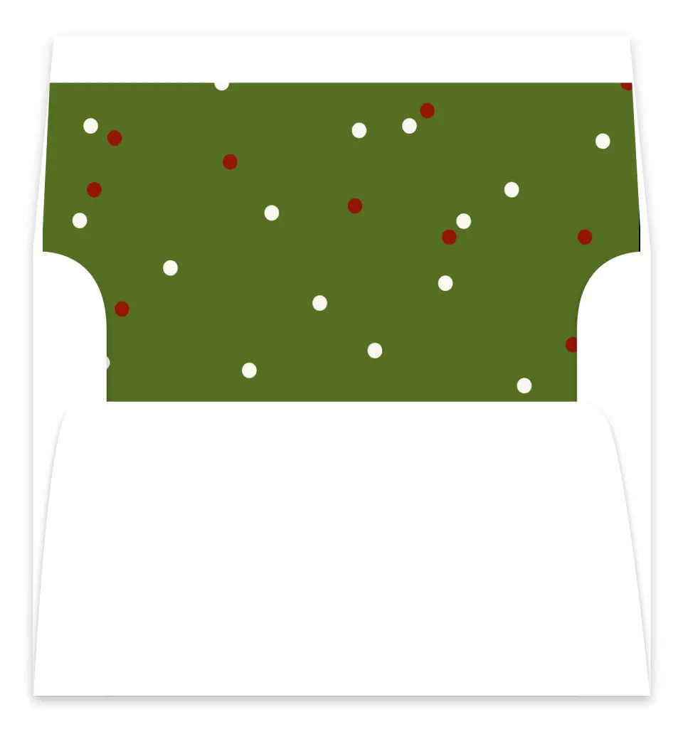 This is a Envelope Liners for 5 x 7 Card Envelope Liners for 5 x 7 Christmas Card called Dotting Around the Tree printed in full color