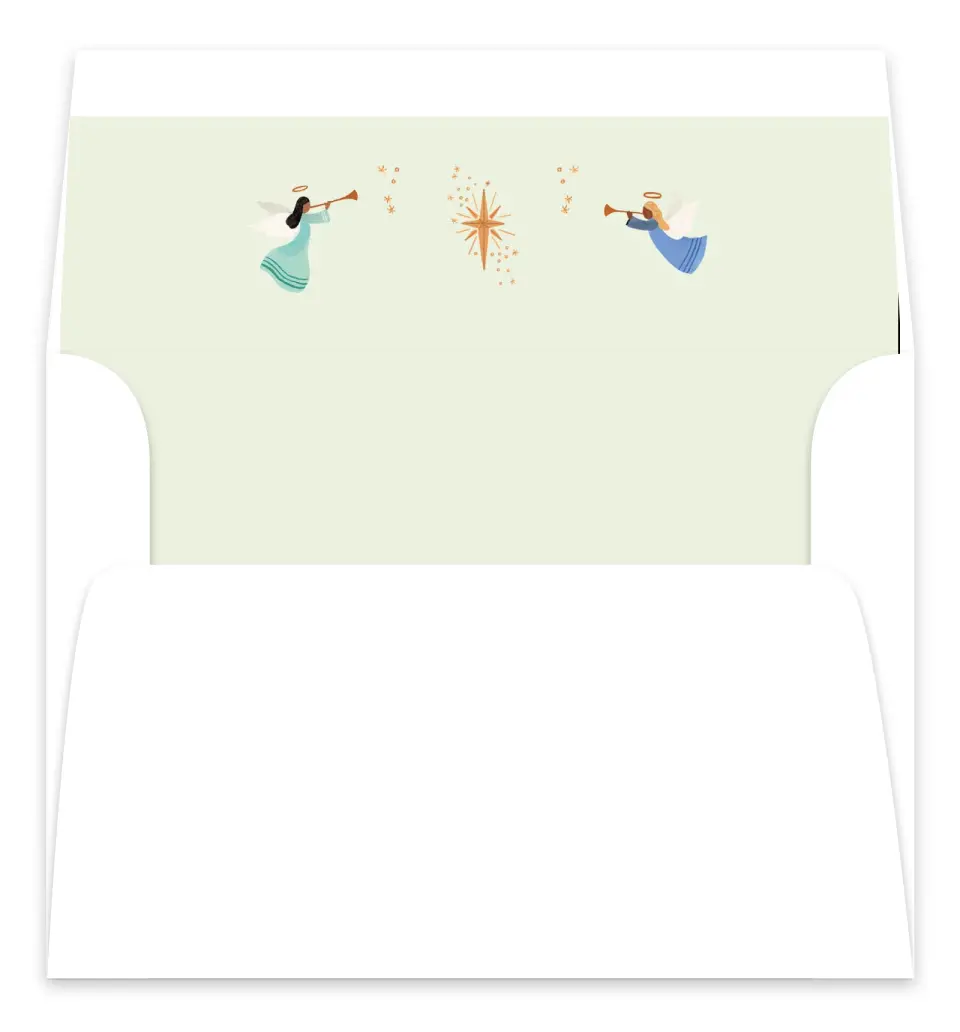 This is a Envelope Liners for 5 x 7 Card Envelope Liners for 5 x 7 Christmas Card called Gloria All Around printed in full color