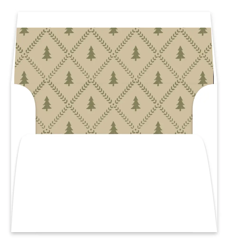 This is a Envelope Liners for 5 x 7 Card Envelope Liners for 5 x 7 Christmas Card called Trees on Trees printed in full color