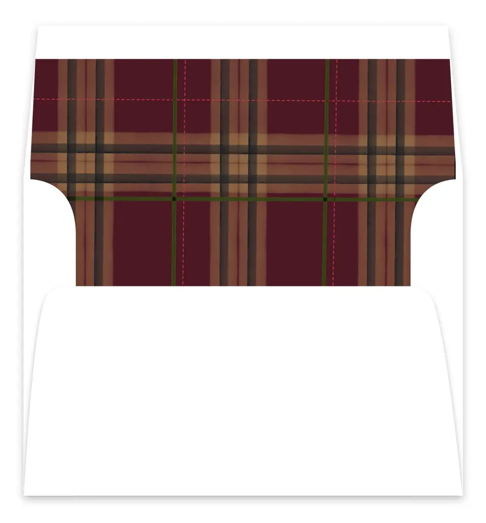 This is a Envelope Liners for 5 x 7 Card Envelope Liners for 5 x 7 Christmas Card called Quiet Luxurious Plaid printed in full color
