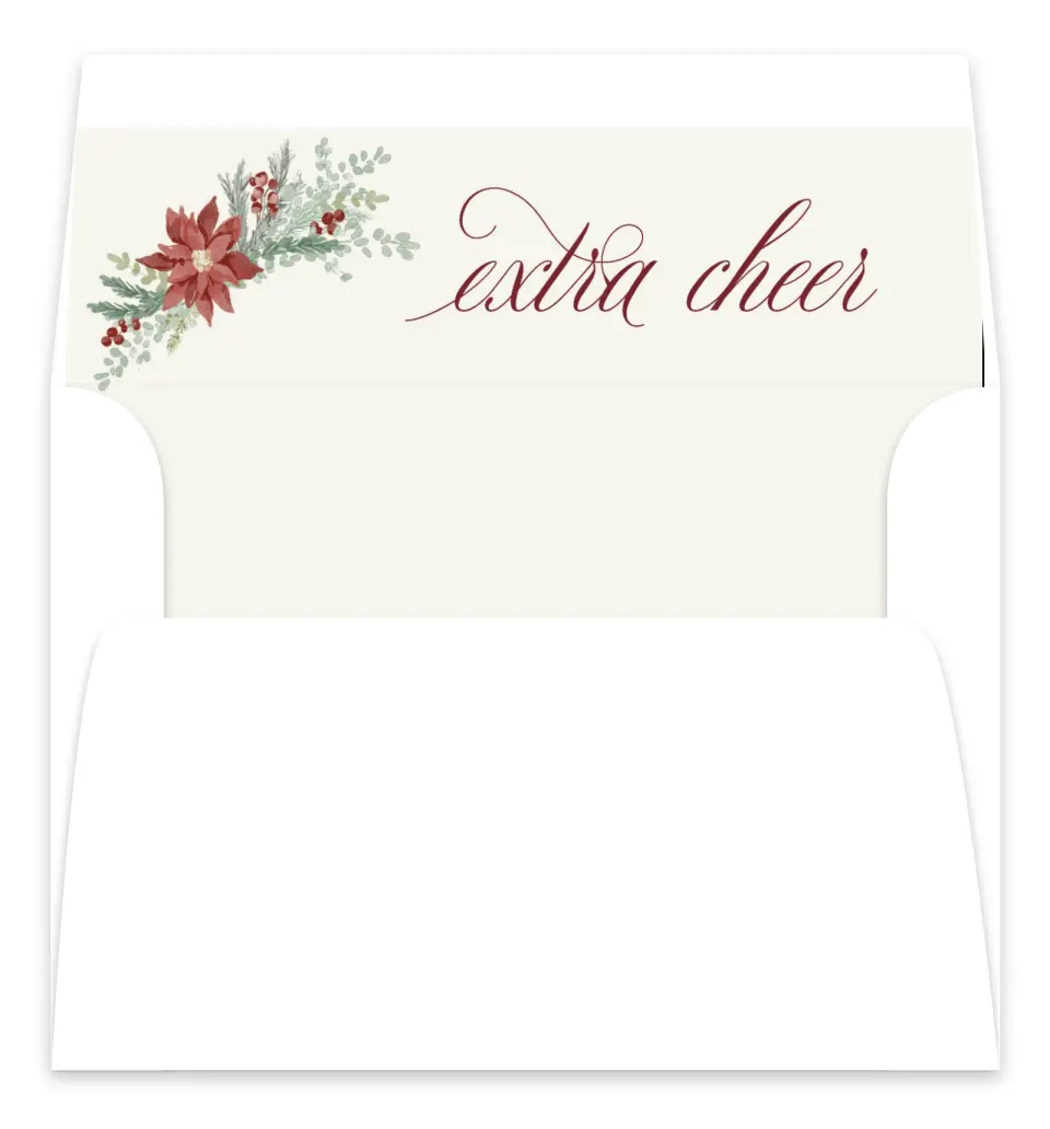 This is a Envelope Liners for 5 x 7 Card Envelope Liners for 5 x 7 Christmas Card called Bundle of Cheer printed in full color