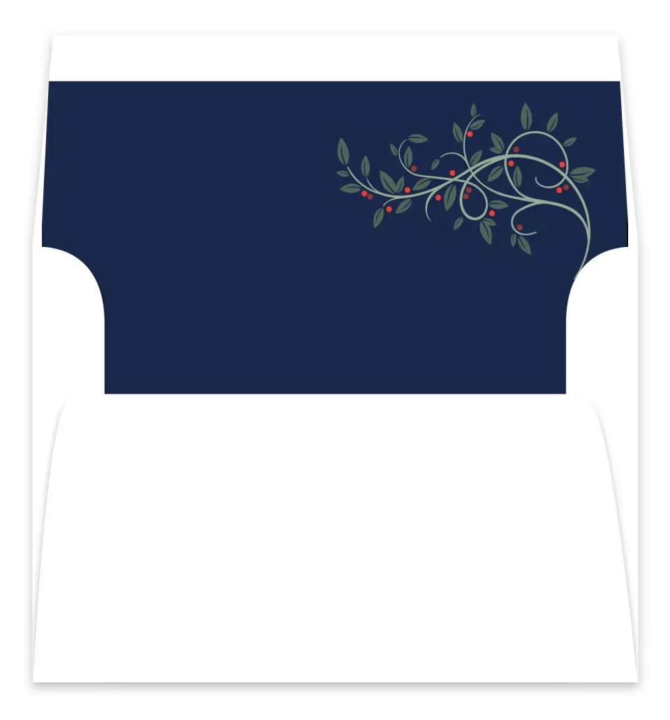 This is a Envelope Liners for 5 x 7 Card Envelope Liners for 5 x 7 Christmas Card called Reverent Botanical Frame printed in full color