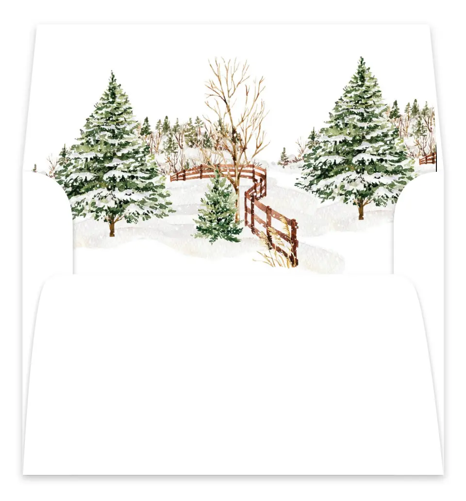 This is a Envelope Liners for 5 x 7 Card Envelope Liners for 5 x 7 Christmas Card called Winter Wishes printed in full color