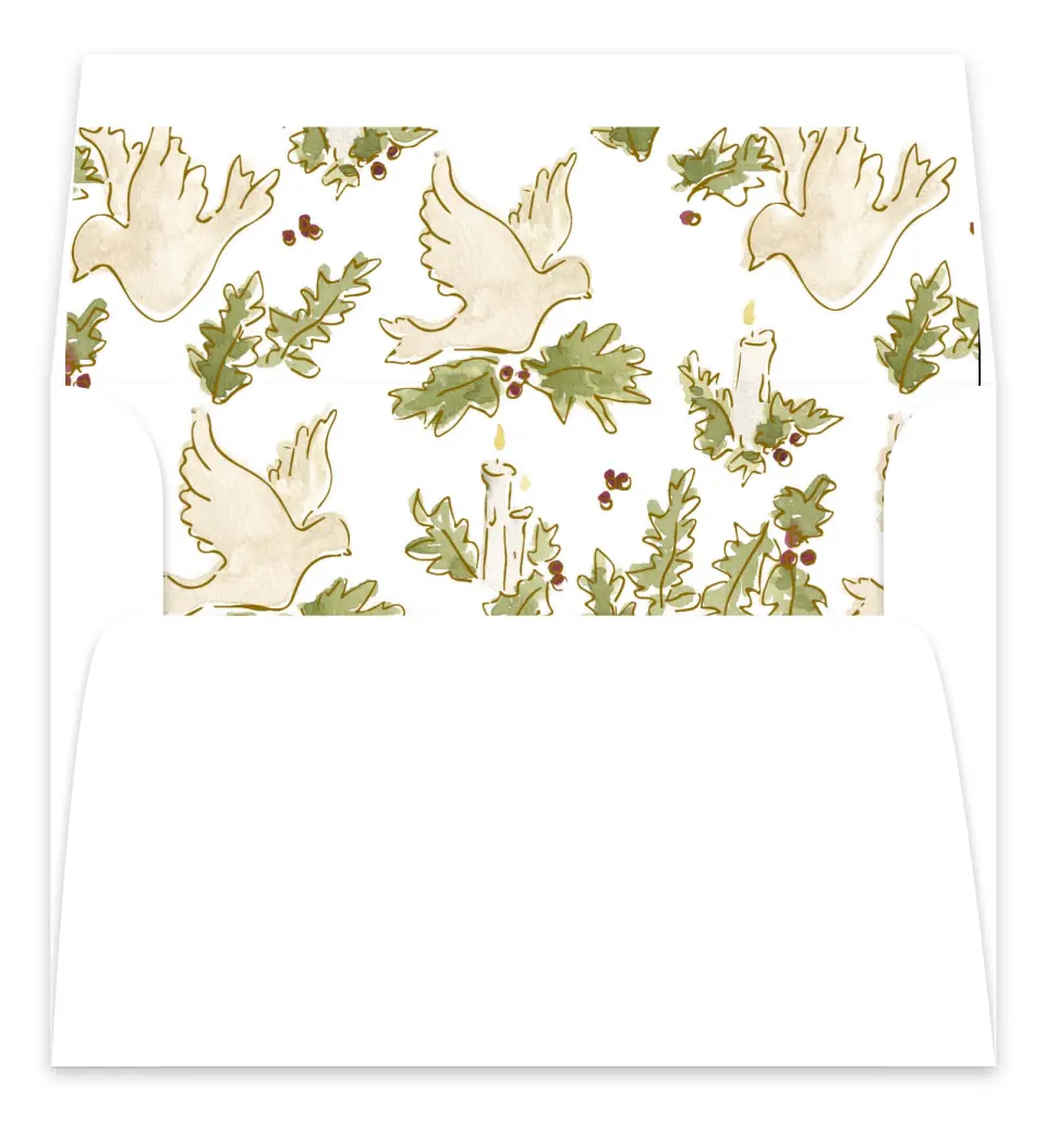 This is a Envelope Liners for 5 x 7 Card Envelope Liners for 5 x 7 Christmas Card called Peace Dove printed in full color
