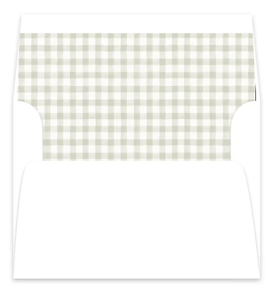 This is a Envelope Liners for 5 x 7 Card Bachelorette Party Accessorie called Apple of Our Eye printed in full color