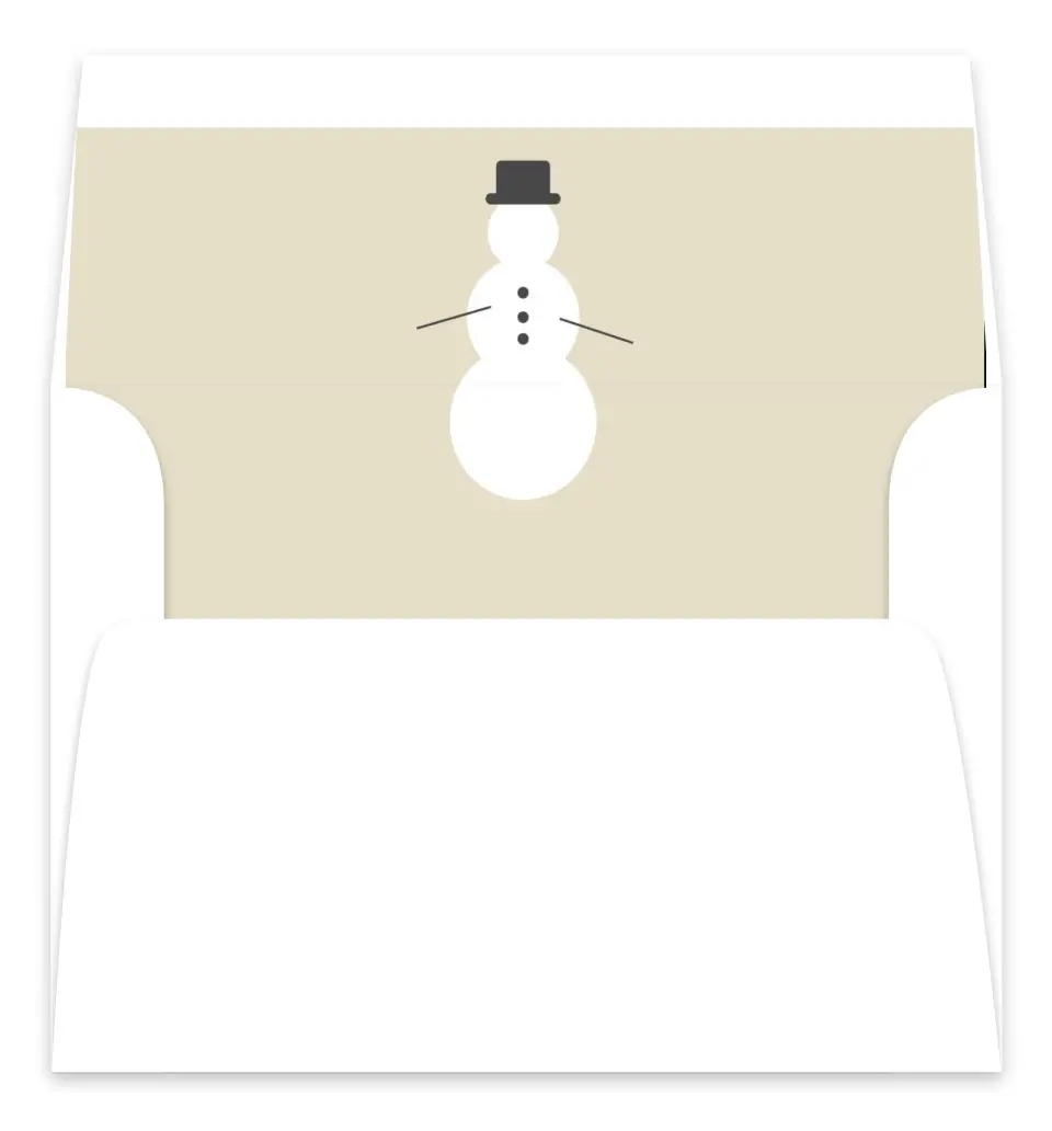 This is a Envelope Liners for 5 x 7 Card Envelope Liners for 5 x 7 Christmas Card called Snowman Salutations printed in full color