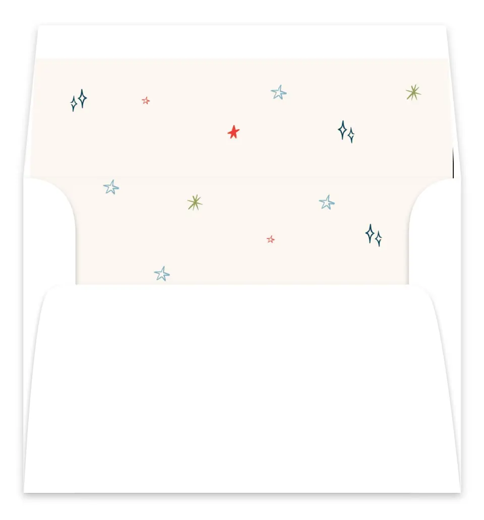 This is a Envelope Liners for 5 x 7 Card Envelope Liners for 5 x 7 Christmas Card called Bright Smiles printed in full color