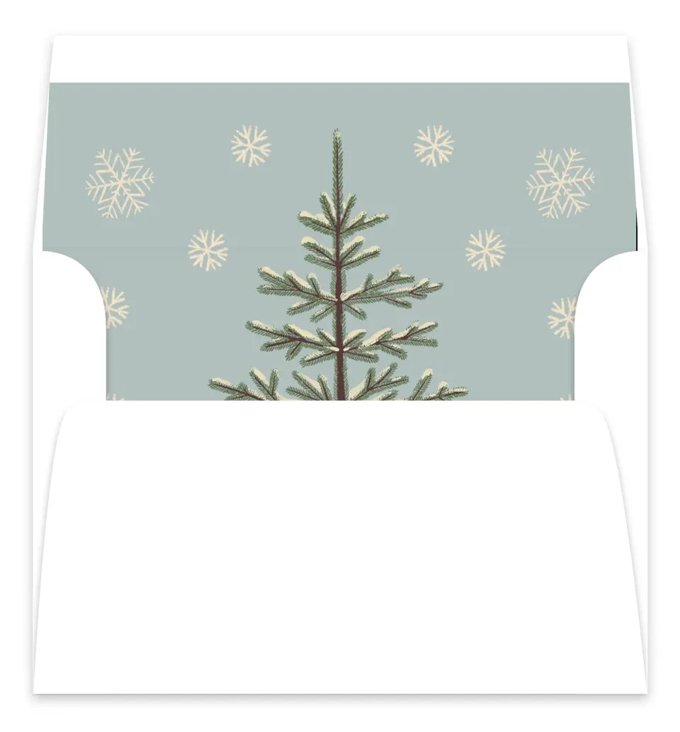 This is a Envelope Liners for 5 x 7 Card Envelope Liners for 5 x 7 Christmas Card called Sophisticated Snow printed in full color