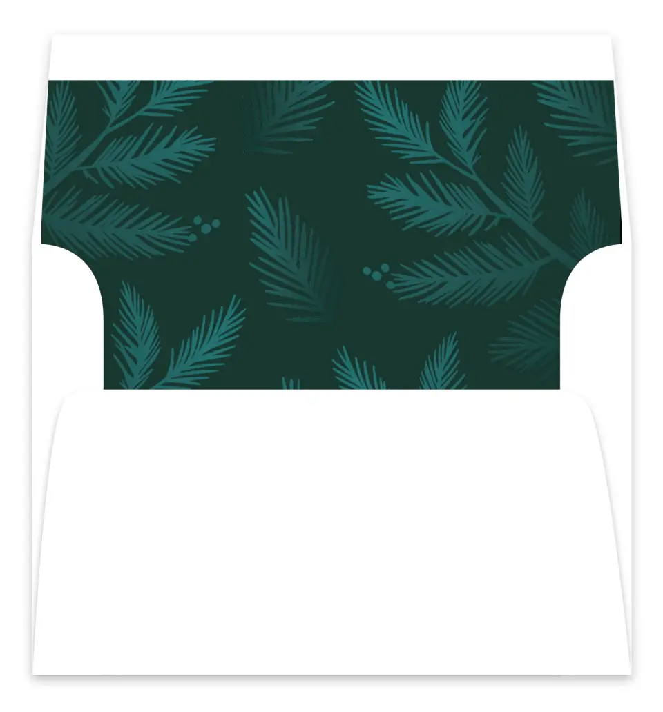 This is a Envelope Liners for 5 x 7 Card Envelope Liners for 5 x 7 Christmas Card called Ornament Glow printed in full color
