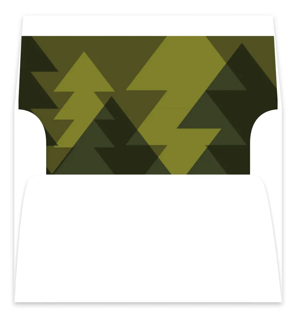 This is a Envelope Liners for 5 x 7 Card Envelope Liners for 5 x 7 Christmas Card called Evergreen Angles printed in full color