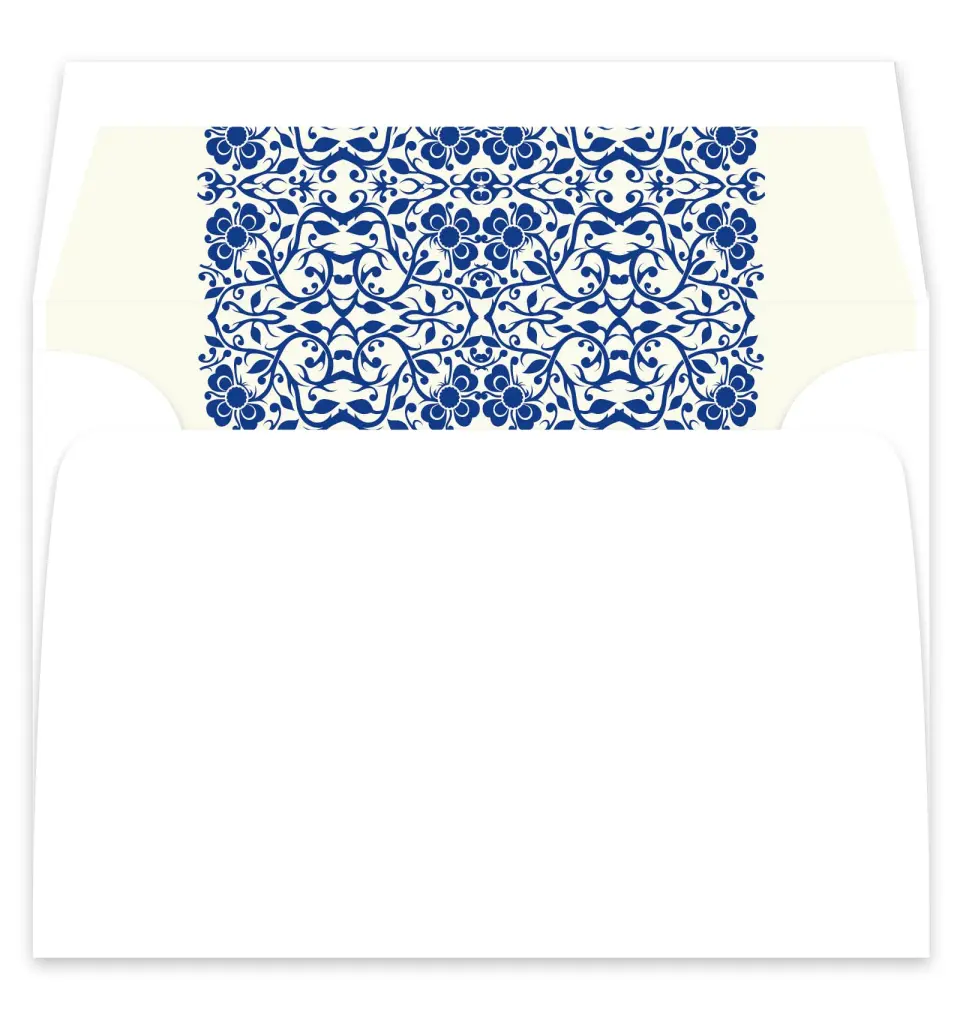 This is a  7¼" x 6⅞" Envelope Liners (ELF) called Floral Ornament printed in full color