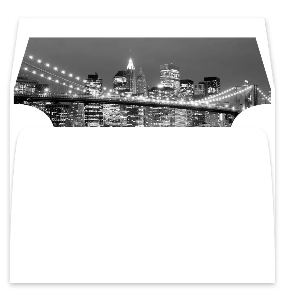 This is a  7¼" x 6⅞" Envelope Liners (ELF) called Classic New York printed in full color