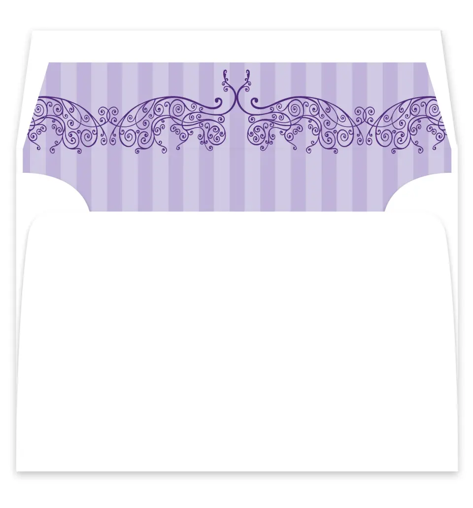This is a  7¼" x 6⅞" Envelope Liners (ELF) called Charming Lavender printed in full color