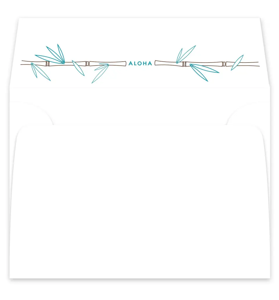 This is a  7¼" x 6⅞" Envelope Liners (ELF) called Hawaiian Turtle printed in full color