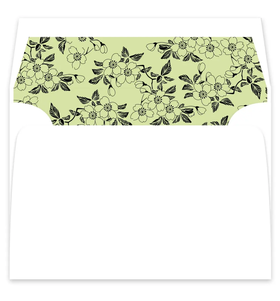This is a  7¼" x 6⅞" Envelope Liners (ELF) called Lovely Blossoms printed in full color