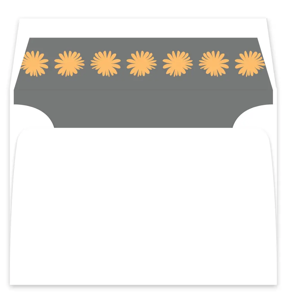 This is a  7¼" x 6⅞" Envelope Liners (ELF) called Field of Love printed in full color